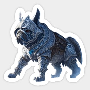 Badass Frenchie in Jotunheim Armor Version 3 Sticker